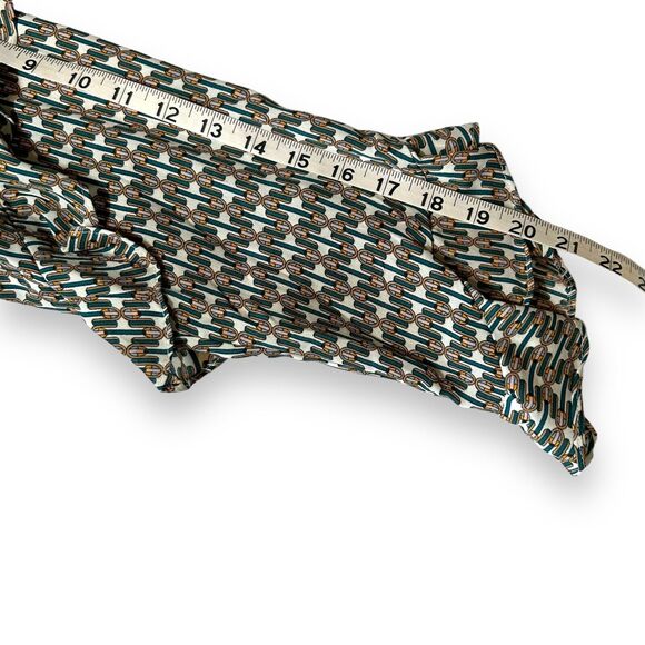 New MAX STUDIO Boho Print Faux Wrap Chiffon Boho Peasant Blouse Long Sleeve Sz M - Picture 6 of 11